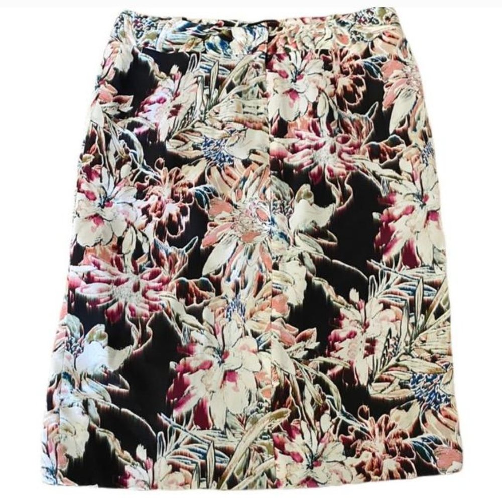 L'AGENCE Multicolored Abstract Floral Skirt (SZ 6)